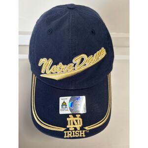 New Adidas Notre Dame Fighting Irish Embroidered Navy Blue Adjustable Hat OSFM